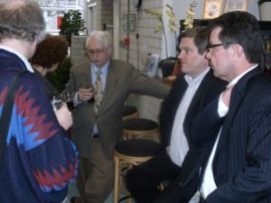 discussie tussen Wim Orbons, Guy Swennen, Ghislain Duchateau, Eric Schleicher foto Ad Verdiesen